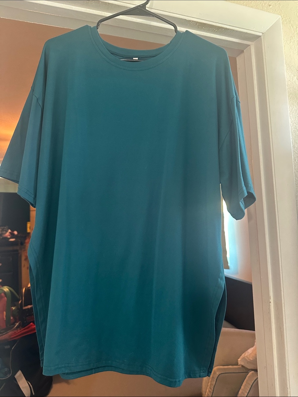 Men's Teal Crewneck Short-Sleeve Shirt